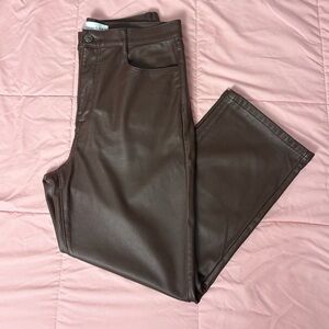 LOFT Chocolate Faux Leather Pants